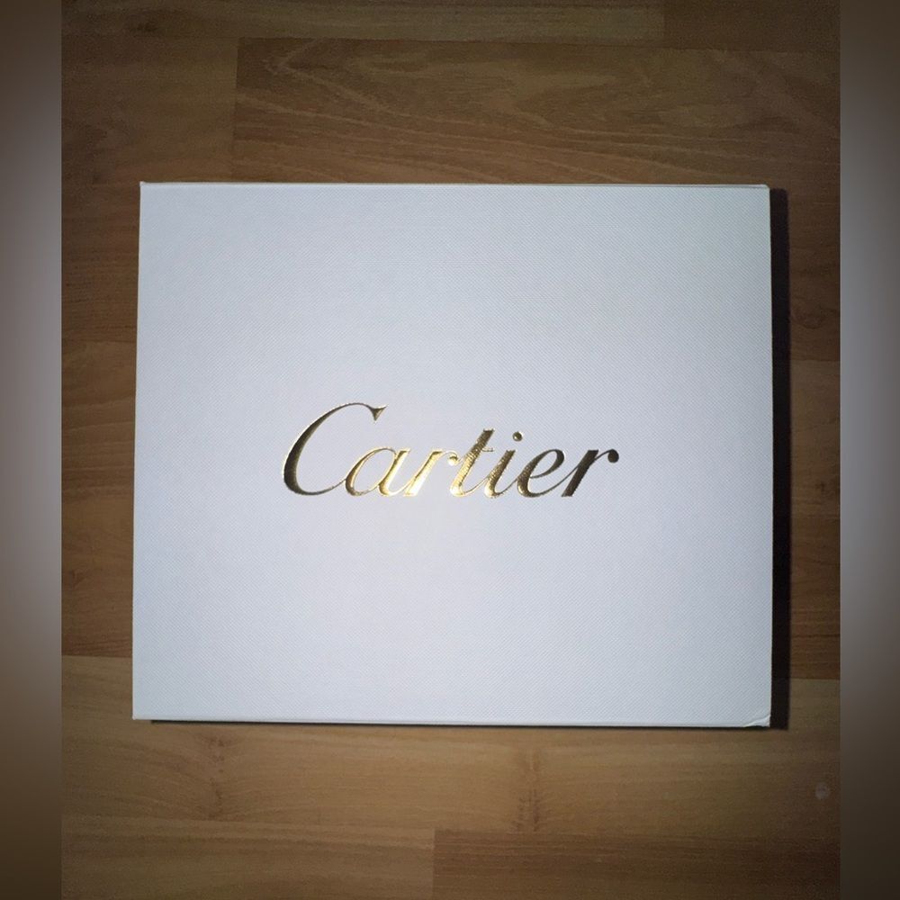 Cartier White Box with Gold Script Logo